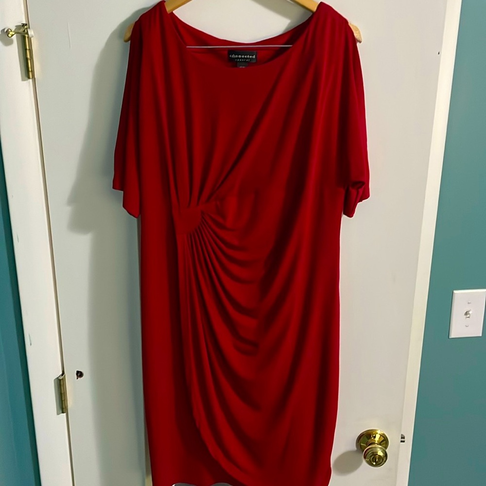 Connected apparel red dress. Size 16